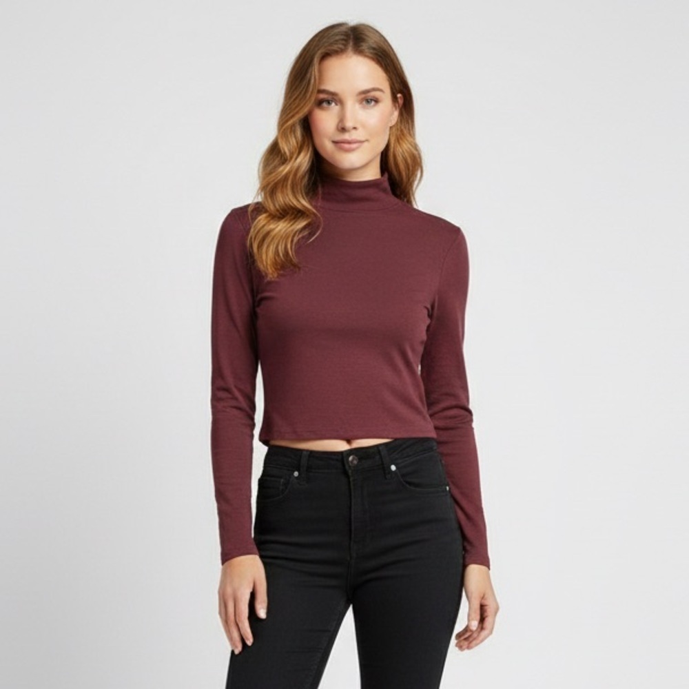 021 WILFRED Women's Manhattan Ribbed Turtleneck Top - Rusty, Large